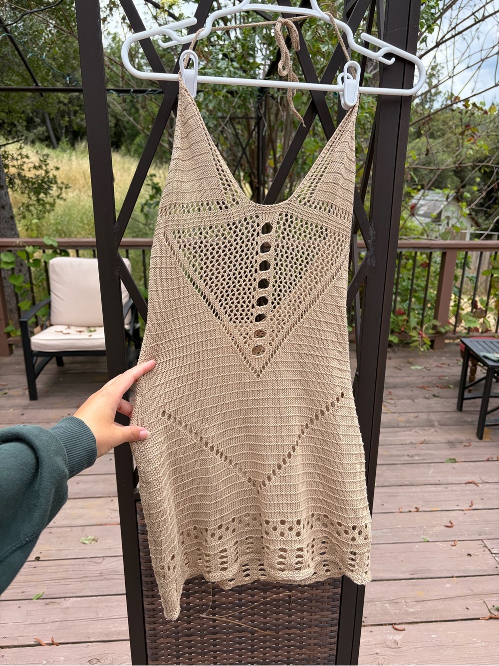 Womens crochet low back slip